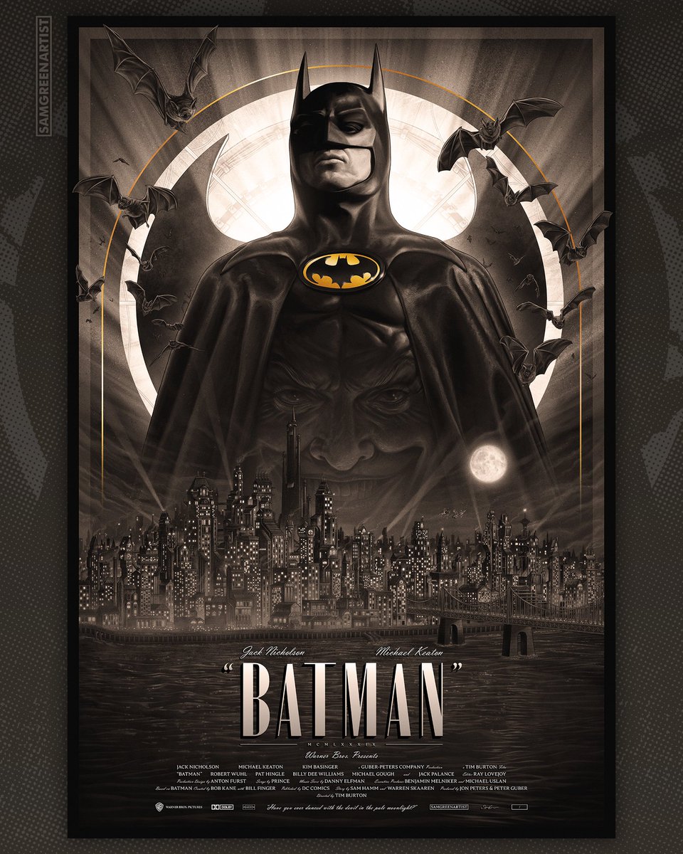 SamGreenArtist's tweet image. BATMAN 1989 🦇
Noir Variant Edition
Limited number of copies available for sale NOW. samgreenartist.bigcartel.com
▪️Private Commission
▪️Sreenprint, 24 x 36”
▪️Pearlescent Ice White 300gsm featuring metallic inks & gloss varnish layer
Painted in @Procreate
#Batman
