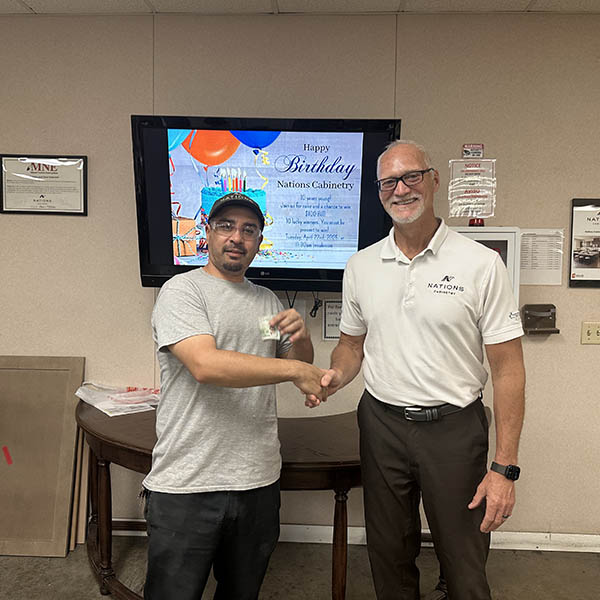 NationsCabinets's tweet photo. 🎉 Congrats to our 10th Anniversary Cash Raffle Winners at Nations Cabinetry! 💸

We're proud to celebrate this milestone with the amazing team that makes it all possible. Here's to 10 more! 🥂

#NationsCabinetry #10YearAnniversary #EmployeeAppreciation https://t.co/dl1pVmfiP4