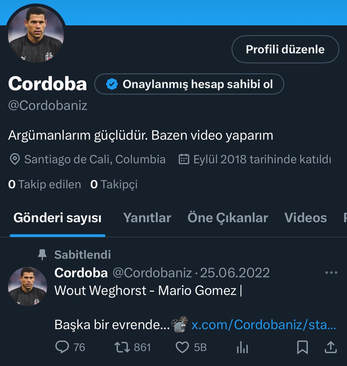 Cordoba YENİ HESAP (@cordobamiz) on Twitter photo Dostlar hesap patladı. Şimdilik yeni hesaptayım
RT yapar mısınız, ulaşmam gereken 4K kişi var 🙌🏼😃
🦅❤️ Dostlar hesap patladı. Şimdilik yeni hesaptayım
RT yapar mısınız, ulaşmam gereken 4K kişi var 🙌🏼😃
🦅❤️