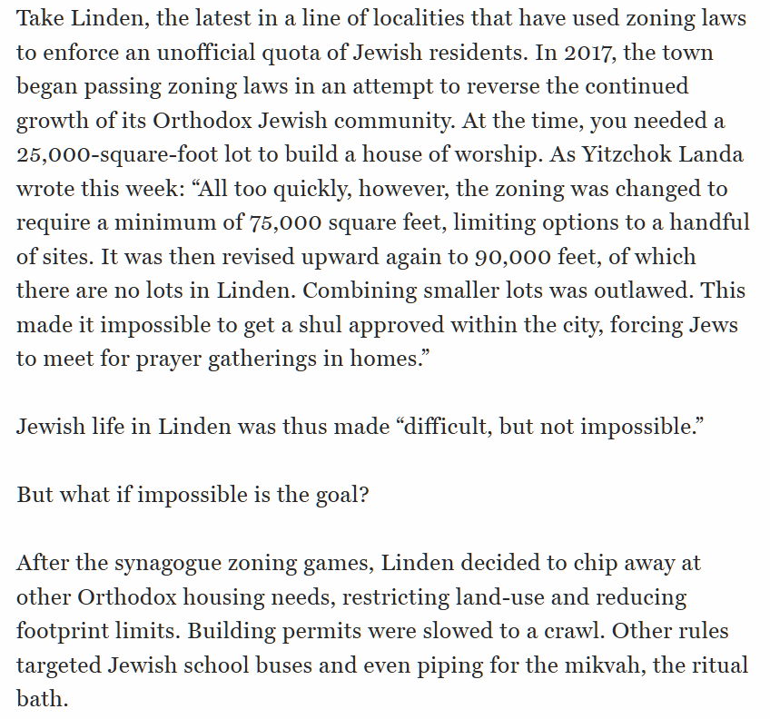 SethAMandel's tweet photo. Yet another NJ town is using zoning laws to push Jews out. Here's how they do it and why this keeps happening: https://t.co/P5xFW7shIc