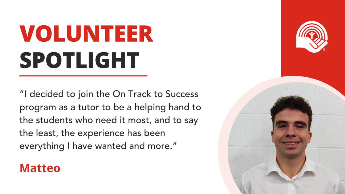 National Volunteer Week Spotlight: Matteo 🌟
For 3 years, he's been helping students thrive through United Way’s On Track to Success program.

"Watching the students academic and personal growth has been the most rewarding part of the journey.”

Thank you, Matteo! 👏