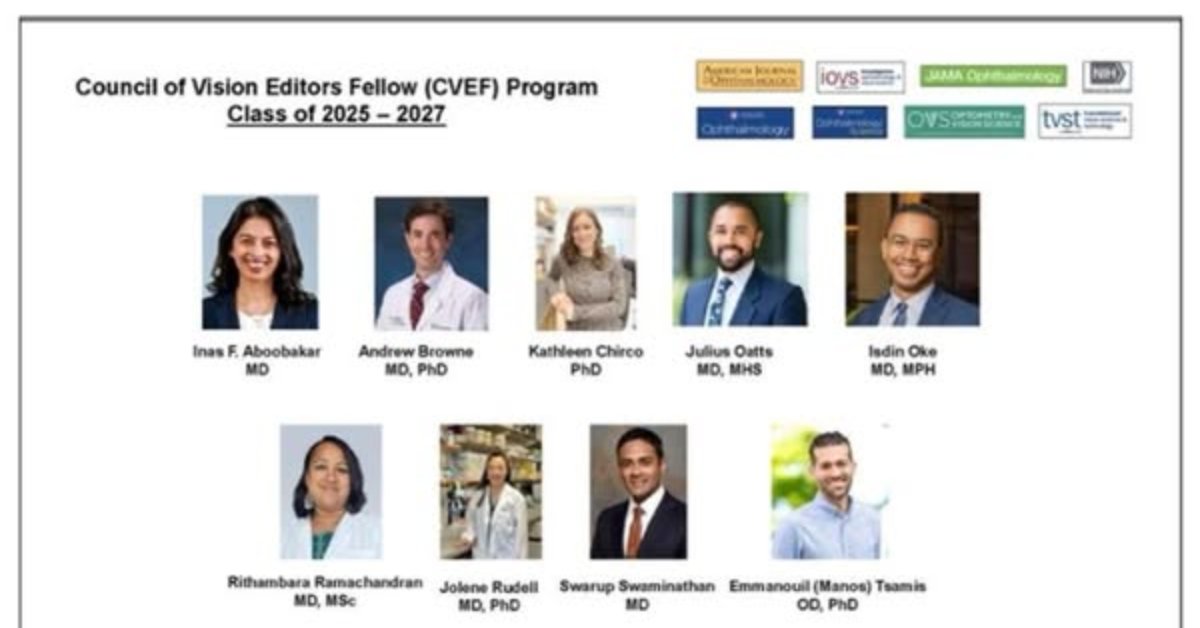 NatEyeInstitute's tweet image. Excited to welcome the new Council of Vision Editors fellows! These early-career experts will contribute to leading eye journals like @AAOjournal, @JAMAOphth, @AJOphthalmology, @ARVOiovs, @ARVOtvst, and @OPTVISSCI.

brnw.ch/21wSe7F

#CVEF #EyeHealth