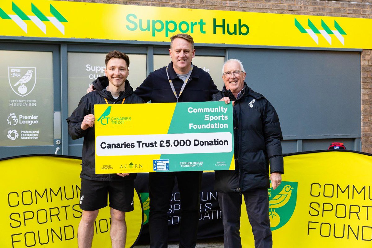 The Trust is delighted to have marked the start of its partnership with <a href="/NorwichCityCSF/">Norwich City CSF</a> Healthy Fans by donating an initilal amount of £5000.

#ncfc #otbc