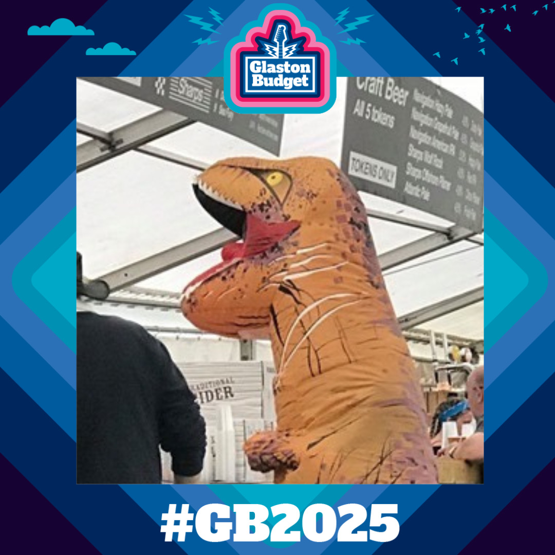 Best caption WINS an Official #Glastonbudget Hoodie!🏆🎉

A Dinosaur walks into the #GB2025 bar… 🥳

#MusicFestival #KeepingTheMusicAlive