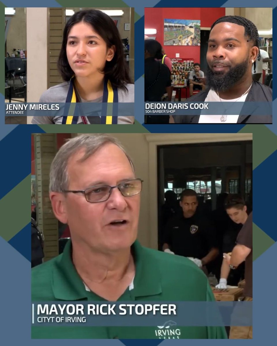 #FlashbackFriday to our 'Pizza with a Cop' event at 504 Barber Shop in Irving Mall! 🍕🚔 Through the #ShopTalk initiative with Irving PD, we fostered conversations, connection, and community. Watch how this program continues to make an impact! #BuildingBridges