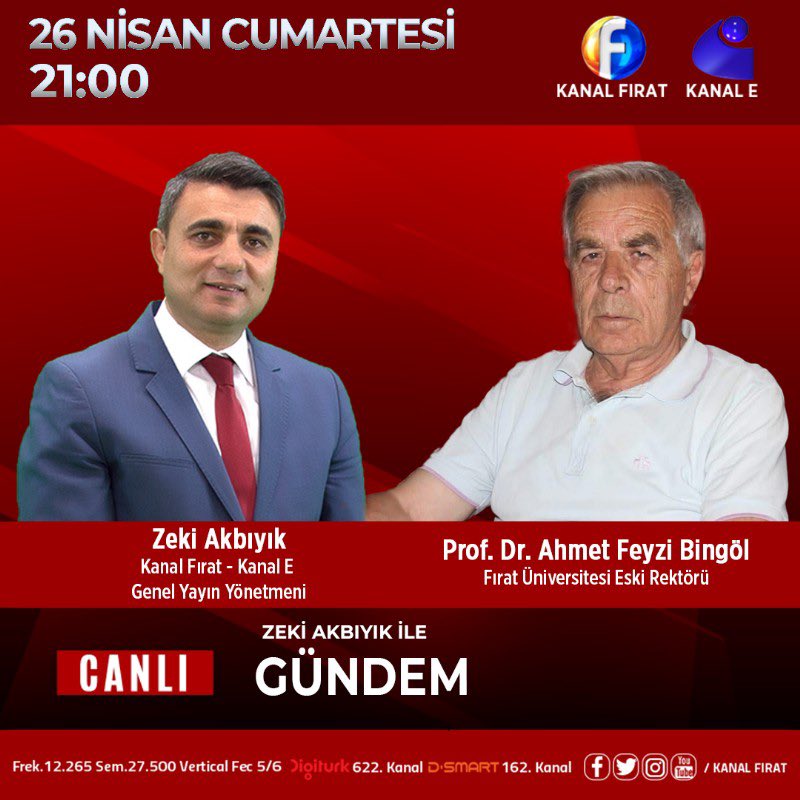 ZEKİ AKBIYIK (@zekiakbiyik) on Twitter photo Gündem programının konuğu
📣#gündem
🗓 Cumartesi
⏰21.00
📺 #KanalFırat
🌎kanalfirat.com.tr
Canlı Yayın Linkleri
🛰kanalfirat.com.tr/canli-yayin
📡youtube.com/user/KANALFIRAT
📡x.com/KANALFIRAT
📡facebook.com/KANALFIRAT
<a href="/firatresmihesap/">Fırat Üniversitesi</a> <a href="/firatunivet/">FıratÜniVet Öğrenci Topluluğu</a> #Fırat50Yaşında Gündem programının konuğu
📣#gündem
🗓 Cumartesi
⏰21.00
📺 #KanalFırat
🌎kanalfirat.com.tr
Canlı Yayın Linkleri
🛰kanalfirat.com.tr/canli-yayin
📡youtube.com/user/KANALFIRAT
📡x.com/KANALFIRAT
📡facebook.com/KANALFIRAT
<a href="/firatresmihesap/">Fırat Üniversitesi</a> <a href="/firatunivet/">FıratÜniVet Öğrenci Topluluğu</a> #Fırat50Yaşında