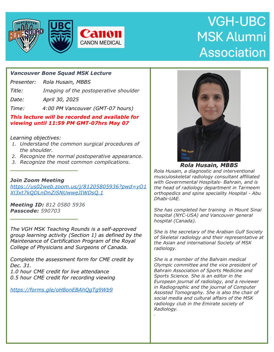 Vancouver Bone Squad (@bonevancouver) on Twitter photo Want to receive the event zoom links and the 7 day links to view the recordings? Sign up at bonesquad.ca
<a href="/RolaHusain/">Rola Husain</a>
For charitable donations: give.ubc.ca/musculoskeleta… Want to receive the event zoom links and the 7 day links to view the recordings? Sign up at bonesquad.ca
<a href="/RolaHusain/">Rola Husain</a>
For charitable donations: give.ubc.ca/musculoskeleta…