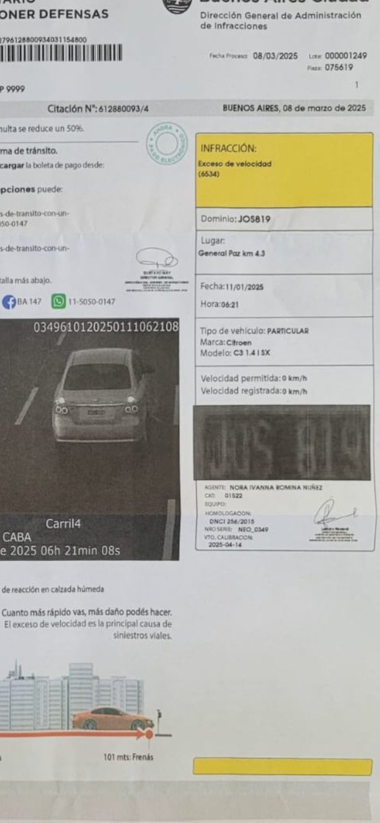 WillyNqn2's tweet photo. @gcba me abrocharon esta multa y yo ni soy ni estuve en esa ciudad, tantas ganas de recaudar tiene @jorgemacri que un chevrolet vectra lo ven como un Citroën c3, y para colmo hace dos días que me quiero comunicar con ese WhatsApp del orto que tiene que te deja en espera. https://t.co/GRfNEWDFP4