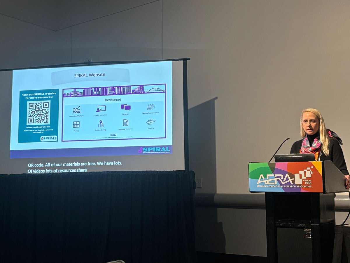 Happy to be here at #AERA2025 to share research about our Math SPIRAL project. Here, Kate Berry shares our free math resources! Check them out! mathspiral.com