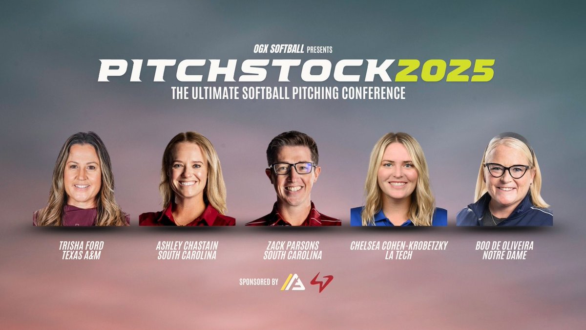 OGX (@ogxsoftball) on Twitter photo 🚨 First Speakers Announced for #Pitchstock2025
🔥 <a href="/Trisha_Ford/">Trisha Ford</a> (<a href="/AggieSoftball/">Texas A&M Softball</a>)
🔥 <a href="/ashleychastain/">Ashley Chastain Woodard</a> & Zack Parsons (<a href="/GamecockSoftbll/">Gamecock Softball</a>)
🔥 <a href="/LATechSB_Cohen/">Chelsea Cohen</a> (<a href="/LATechSB/">LA Tech Softball</a>)
🔥 <a href="/CoachDeOliveira/">☘️Irish Coach Boo!☘️</a> (<a href="/NDsoftball/">Notre Dame Softball</a>)
These coaches are leading the way in how pitching is taught, developed, and 🚨 First Speakers Announced for #Pitchstock2025
🔥 <a href="/Trisha_Ford/">Trisha Ford</a> (<a href="/AggieSoftball/">Texas A&M Softball</a>)
🔥 <a href="/ashleychastain/">Ashley Chastain Woodard</a> & Zack Parsons (<a href="/GamecockSoftbll/">Gamecock Softball</a>)
🔥 <a href="/LATechSB_Cohen/">Chelsea Cohen</a> (<a href="/LATechSB/">LA Tech Softball</a>)
🔥 <a href="/CoachDeOliveira/">☘️Irish Coach Boo!☘️</a> (<a href="/NDsoftball/">Notre Dame Softball</a>)
These coaches are leading the way in how pitching is taught, developed, and
