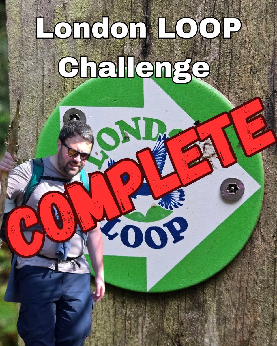 🗓 8 Days  
🕑 56 hours of walking 
🧳 169 miles
👣 359,940 steps 
🔥 30,640 calories burnt 

Have (finally) complete the London LOOP 🥳🥳.

Sponsorship still open: justgiving.com/team/turrellon…