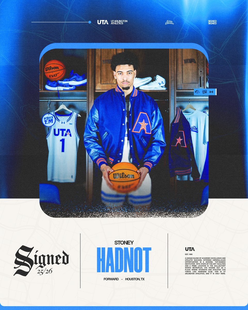 UT Arlington Men’s Basketball (@utamavsmbb) on Twitter photo 🖋️ It's officially official! <a href="/TayCrazzyyy/">Stoney Hadnot</a> is a Mav! Read more about our latest addition, F Stoney Hadnot ⤵️
🔗: tinyurl.com/MBBAddsHadnot
#BuckEm🐎 | #EmptyTheTank🪫 🖋️ It's officially official! <a href="/TayCrazzyyy/">Stoney Hadnot</a> is a Mav! Read more about our latest addition, F Stoney Hadnot ⤵️
🔗: tinyurl.com/MBBAddsHadnot
#BuckEm🐎 | #EmptyTheTank🪫