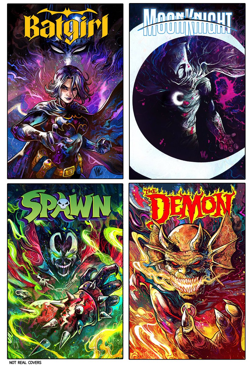 vinartwork's tweet photo. Just for fun ,adding logo to some of my recent tribute illustrations!
Not official art, and logos are properties of their respective owners.
#vincenzoriccardi #vinartwork #batgirl #moonknight #spawn #thedemon #dccomics #marvel #toddmcfarlane #fanart #cover #fakecover #comiccover https://t.co/FKMLeMOp5o