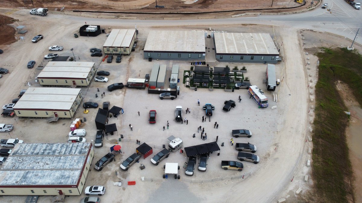 A cool Cybertruck event happening right now at Giga Texas! #Tesla #Cybertruck