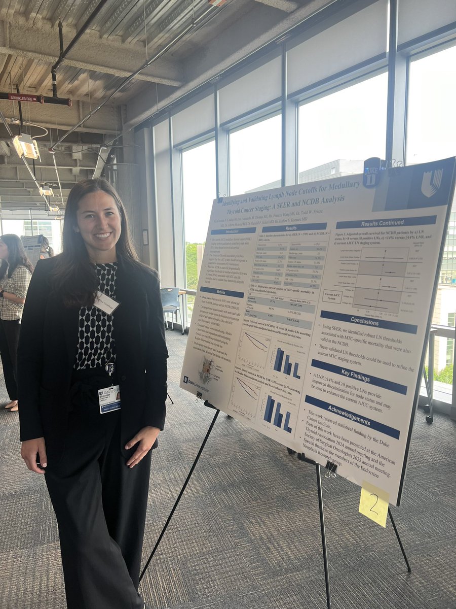 Ebun Olunuga (@ebun_olunuga) on Twitter photo Congratulations to <a href="/Lindsay_CV/">Christina Lindsay</a> on presenting her ✨award winning✨ poster on medullary thyroid cancer staging yesterday at Duke Cancer Institute’s CPC fair! 👏🏾👏🏾 Congratulations to <a href="/Lindsay_CV/">Christina Lindsay</a> on presenting her ✨award winning✨ poster on medullary thyroid cancer staging yesterday at Duke Cancer Institute’s CPC fair! 👏🏾👏🏾