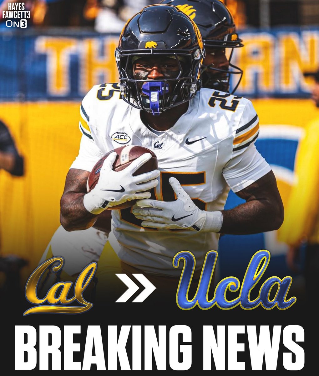 BREAKING: Cal transfer RB Jaivian Thomas has Committed to UCLA, he tells @on3sports

He led the Golden Bears last year with 626 rushing yards and 7 TDs (6.3 YPC)

Was the Top Available RB in the Portal

on3.com/transfer-porta…