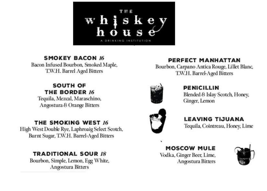Here is the drink list for people who also want to order drinks at our Bourbon tasting <a href="/ASCRS_1/">ASCRS_1</a> the Whiskey House.  All drinks are under 20$ and look great!
The event is from 8-10pm on sunday during ascrs. email me at VincentobiasMD@gmail.com if interested. #ASCRS25