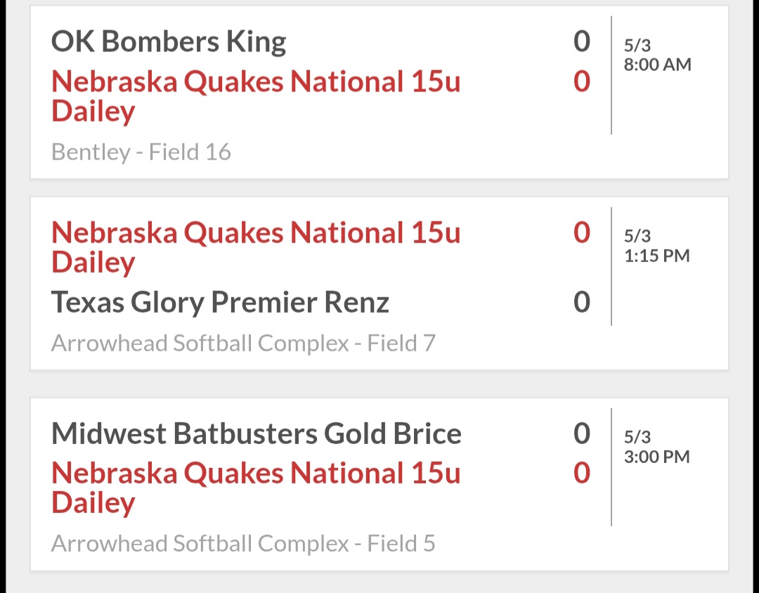 QuakesDailey's tweet image. Gameday schedule update! Get up bright and early and watch these girls kick butt on GameChanger and our Youtube Channel!!!
🥱🤜🤛😴☕️🍩🧋🌄🌅🌞🥎

@NebraskaQuakesSoftball @ElkhornAthleticAssociation @TopGunEvents 

#quakesnation 
#nextquakeup
