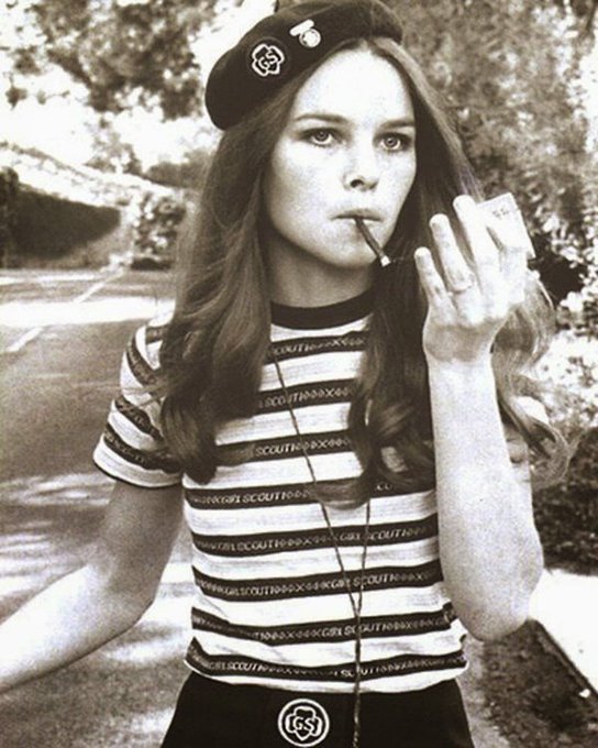 Michelle Phillips wearing Girl Scout gear, 1960's.