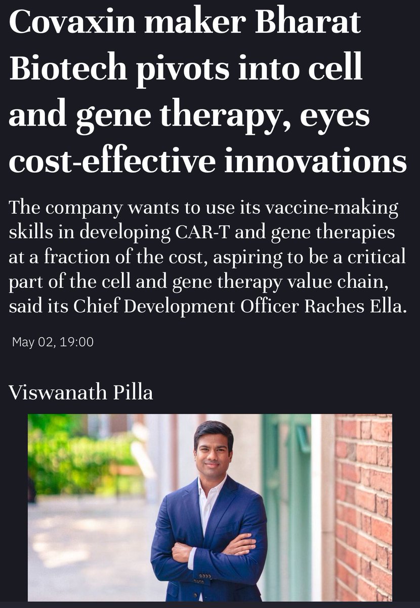 🧬Thrilled to share my interview with moneycontrol.com on our next chapter—bringing cell &amp; gene therapy
🔹 Leveraging our virus/GMP-production expertise to slash the cost of CGT platforms
🔹 Same mission, new frontier: equity, innovation
🔗 lnkd.in/gfG5k9hM