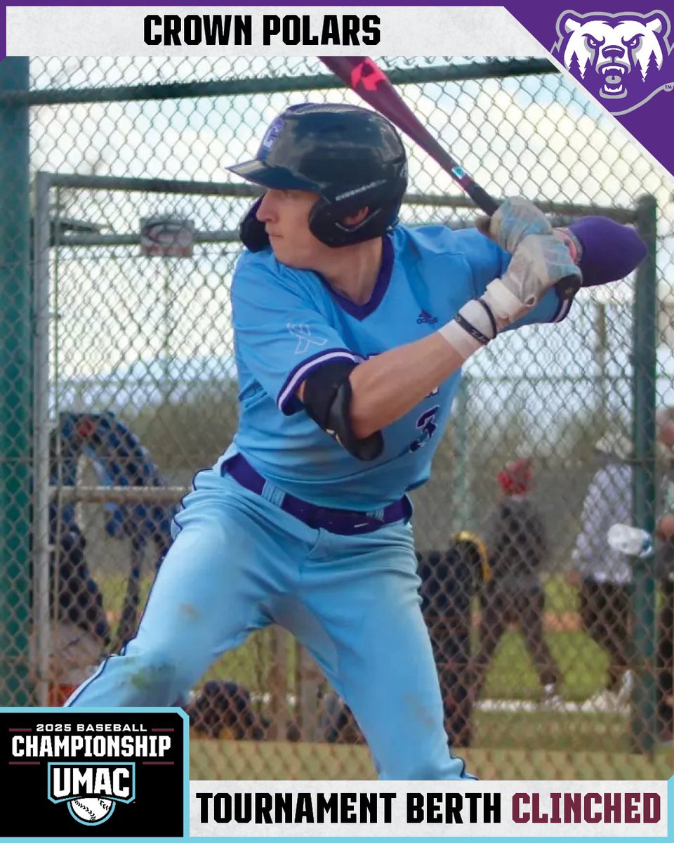 UMAC Athletics (@umacathletics) on Twitter photo .<a href="/CrownPolars/">Crown College Polars</a> has clinched a playoff berth to the UMAC Baseball Tournament!
#UMAC | #ForgedToCompete
#NCAAD3 | #WhyD3 | #d3baseball .<a href="/CrownPolars/">Crown College Polars</a> has clinched a playoff berth to the UMAC Baseball Tournament!
#UMAC | #ForgedToCompete
#NCAAD3 | #WhyD3 | #d3baseball