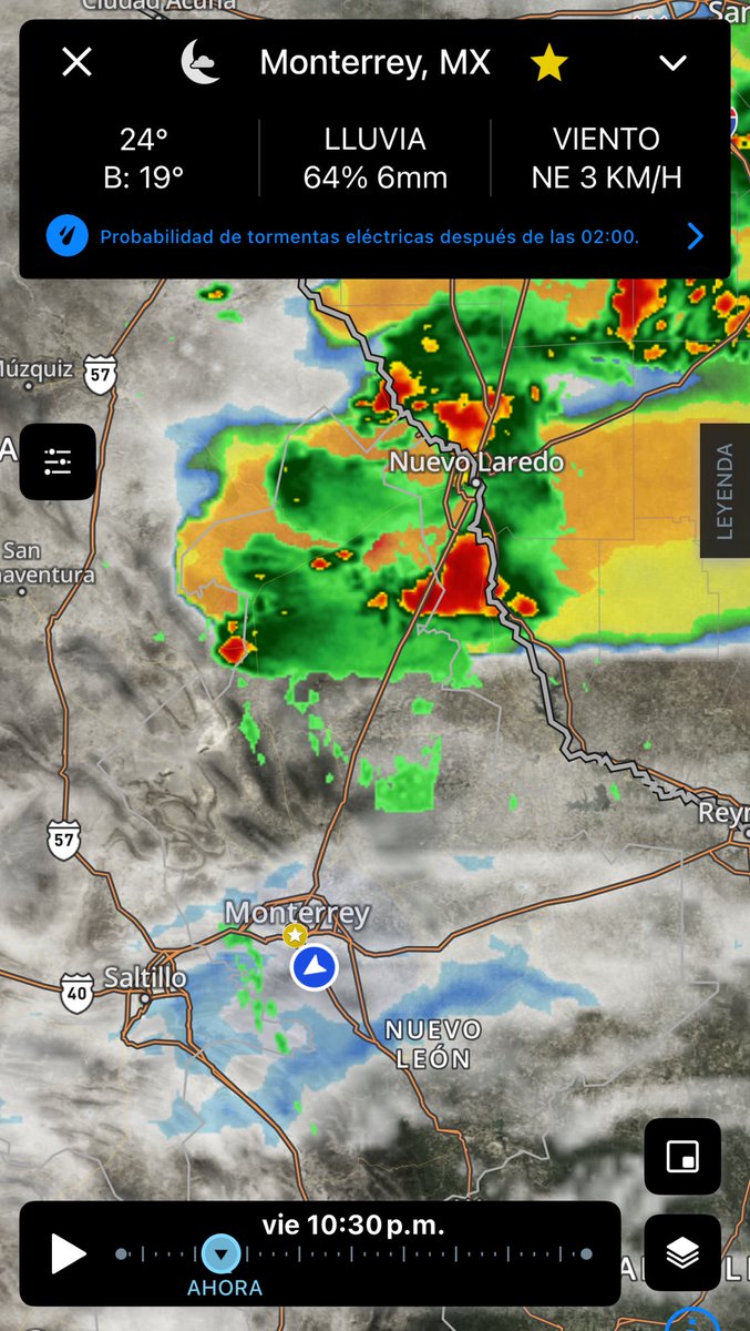 MauroMoralesMtz's tweet image. En camino las #lluvias y #tormentas. El Radar indica que llegarán a las 2:00am. Atentos!