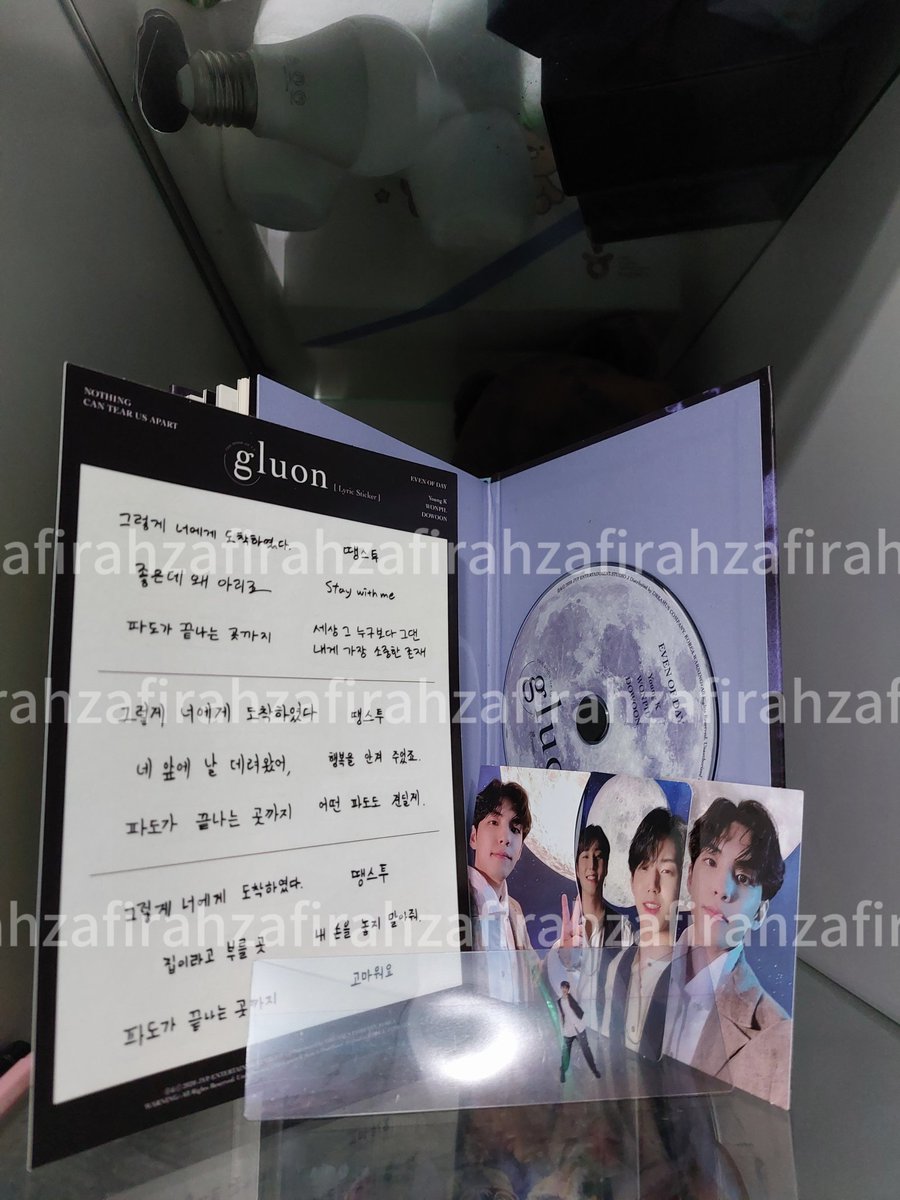 zafiraheny's tweet photo. Album Gluon Day6 Even of day (unsealed)
isi lengkap :
-album
-cd
-photocodard
-lyrics sticker
- pembatas buku
HJ : 100k
Bisa COD Day6concert di Stadion Madya atau co di shopee
#DAY6_3RD_WORLDTOUR_Jakarta #albumgluon #evenofday #day6 https://t.co/8HcbL8TOCB