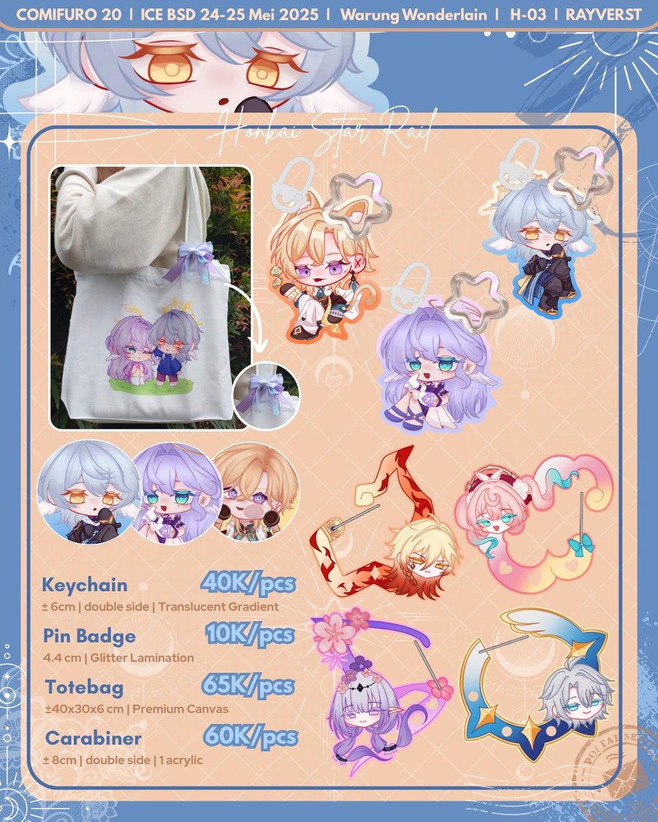 rayverst's tweet photo. [����s + 🔄s are really appreciatedd!]

Hii!! Ray's #CFXX Catalogue is here!

🗓 24 May - 25 May 2025 (Both Days)
📍H-03 | ICE BSD | Hall 8
🌟Genshin, HSR, ALNST, Sousou No Frieren, ZZZ, Original
#CFXXCatalogue #comifuro20 #cf20 https://t.co/PRZ2u8avmB
