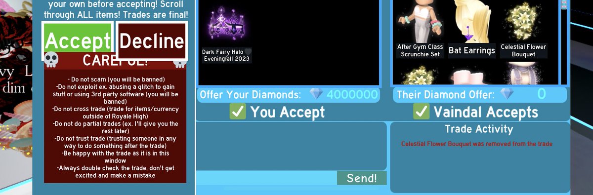 Chaewitty's tweet image. tyyy for buying i sold dark fairy for robux she goes first ty again @ZoeSaela ✨