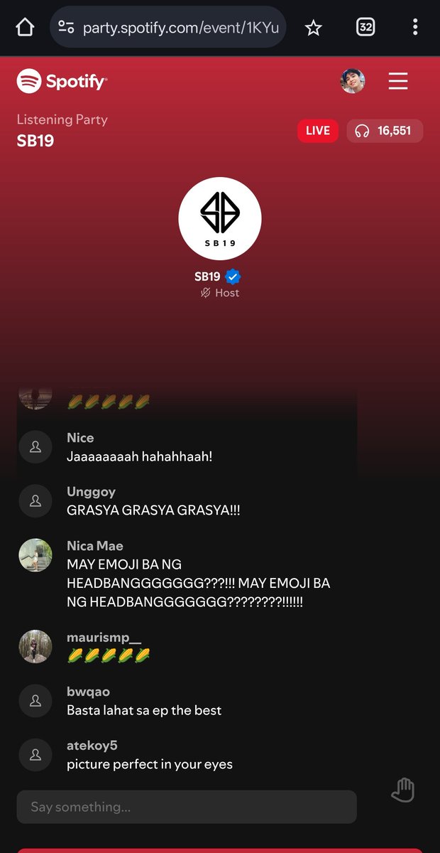 Rhonibells's tweet photo. Sali na kayo guys! Dungka na ang next! #SB19SaWSpotifyListeningParty https://t.co/zViC2vB3fN