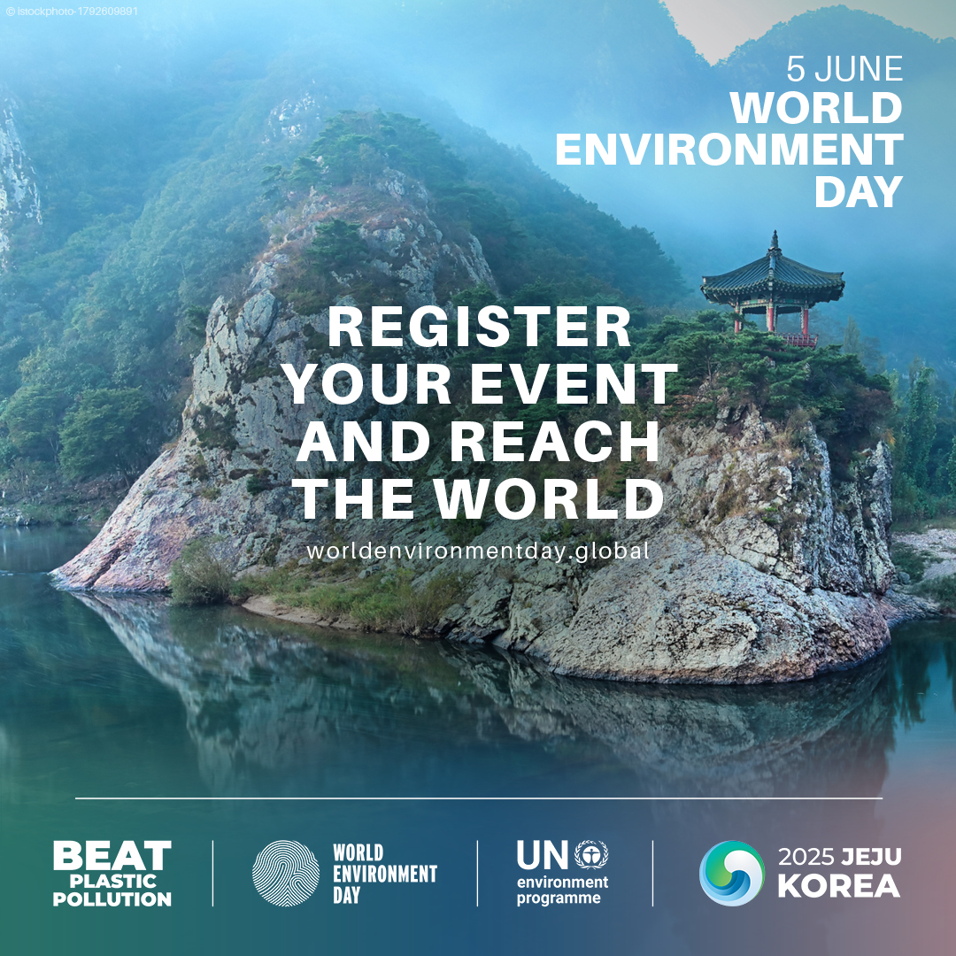 UNEP's tweet image. Planning an event for #WorldEnvironmentDay?

Whether you are a school, community group, business, city, or government, you can host an event to help #BeatPlasticPollution. We all have our part to play.

Register now: worldenvironmentday.global/get-involved/r…