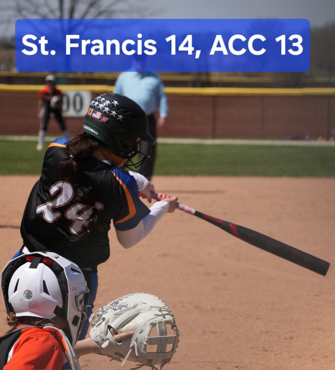Chargers Softball (@acc_fastpitch) on Twitter photo Came up just short in the bottom of the 7th tonight.
Torrance 3/4, R
Brummel 3/4, 2B, 2 R 2 RBI
Delgado 2/4, 2 2B, 2 R, 2 RBI
Pleckham 2/4, R, 2 RBI
Vaghy 2/4, 2B, 2 R, 1 RBI
Moore 1/3, 2R, 2RBI
Grunloh 1/4, 3B, 3 RBI
<a href="/ACC_Athletics/">ACC Athletics</a> <a href="/RickArmstrong28/">Rick Armstrong</a> <a href="/KaneCountyPreps/">KaneCountyPreps</a> <a href="/j_boenitz2/">Joel Boenitz</a> Came up just short in the bottom of the 7th tonight.
Torrance 3/4, R
Brummel 3/4, 2B, 2 R 2 RBI
Delgado 2/4, 2 2B, 2 R, 2 RBI
Pleckham 2/4, R, 2 RBI
Vaghy 2/4, 2B, 2 R, 1 RBI
Moore 1/3, 2R, 2RBI
Grunloh 1/4, 3B, 3 RBI
<a href="/ACC_Athletics/">ACC Athletics</a> <a href="/RickArmstrong28/">Rick Armstrong</a> <a href="/KaneCountyPreps/">KaneCountyPreps</a> <a href="/j_boenitz2/">Joel Boenitz</a>