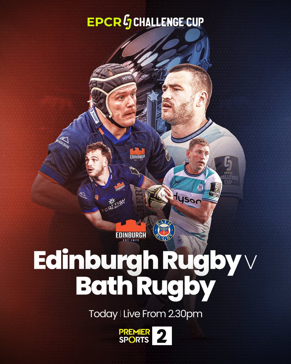 Cardiff awaits for one of these sides 🫡

Watch live coverage of Edinburgh vs Bath Rugby on Premier Sports 2 at 2.30pm today 📺

#ChallengeCupRugby