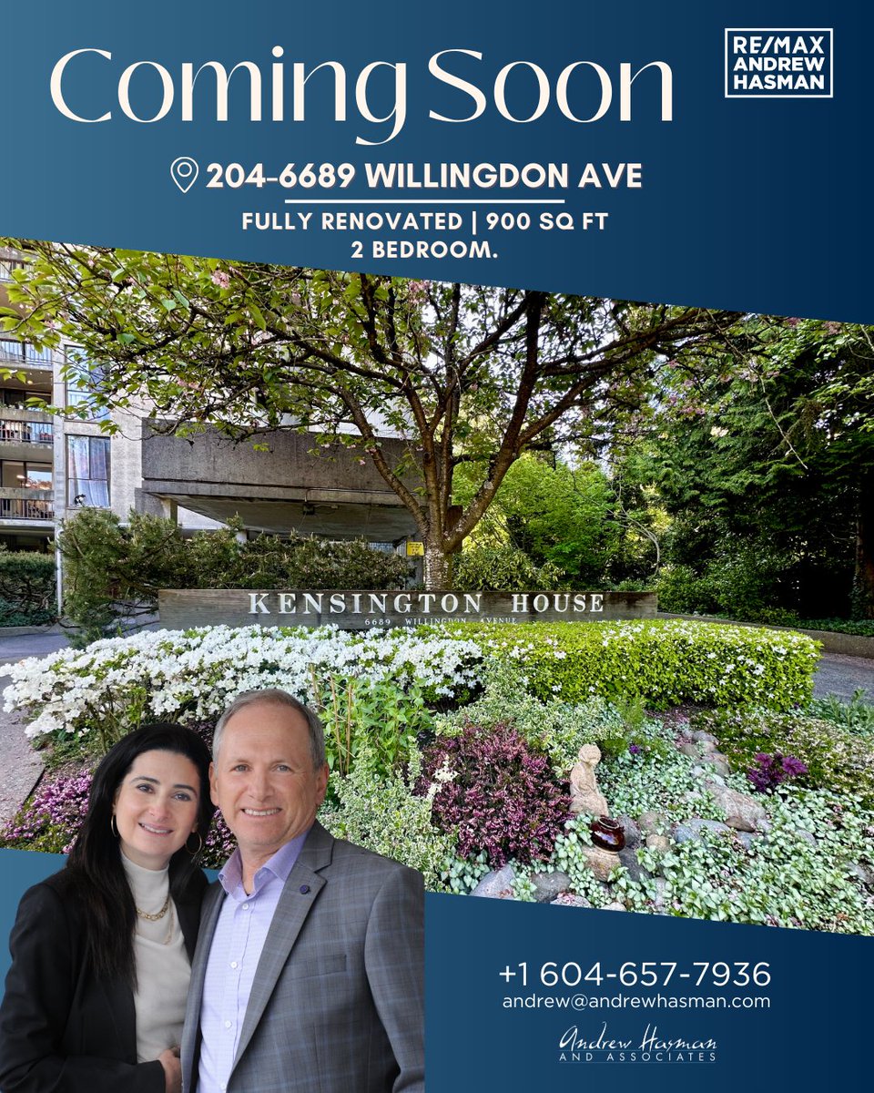 Andrew_Hasman's tweet photo. ✨Coming to Market Soon!✨

 Fully renovated 2-bedroom, 900 sq ft suite at #204-6689 Willingdon Ave, just steps from Burnaby’s Central Park and Metrotown. This move-in-ready second-floor home features a beautiful garden-facing outlook and thoughtful upgrades throughout.
#remax https://t.co/x3fwwxRhgX