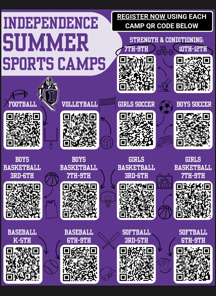 CoachMatlock44's tweet image. We have some great opportunities for you to grow your game! Check us out at the links below!
@IHSFrisco @Knights_WBBall @IHSKnightsFB @IHS_knightsBB @IndyKnightsSB @ihsknightsoccer