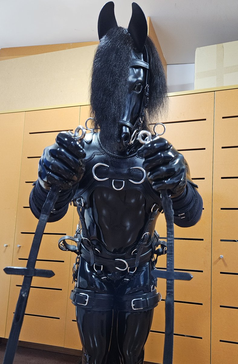 Why yes of course, I would love to transform you into a majestic latex mare! Now hold steady beautiful while I attach your reins and we can then gallop together into the light of the morning sun ;)

#bdsmcommunity #ponyplay #ponyboy #latex #humanhorse