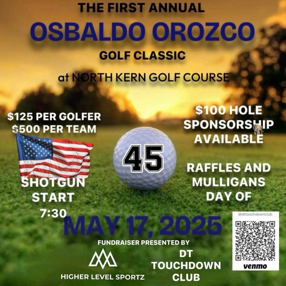 CoachGonzo54's tweet photo. Posted @withregram • @dt_touchdown_club Make sure to sign up for the first annual Osbaldo Orozco Golf Classic! Presented by Higher Level Sportz and the DT Touchdown Club. Entry fee includes: green fees, 2 carts, Food &amp; More! Raffles and Mulligans will be available for purchase. https://t.co/vl3V2a3IrQ