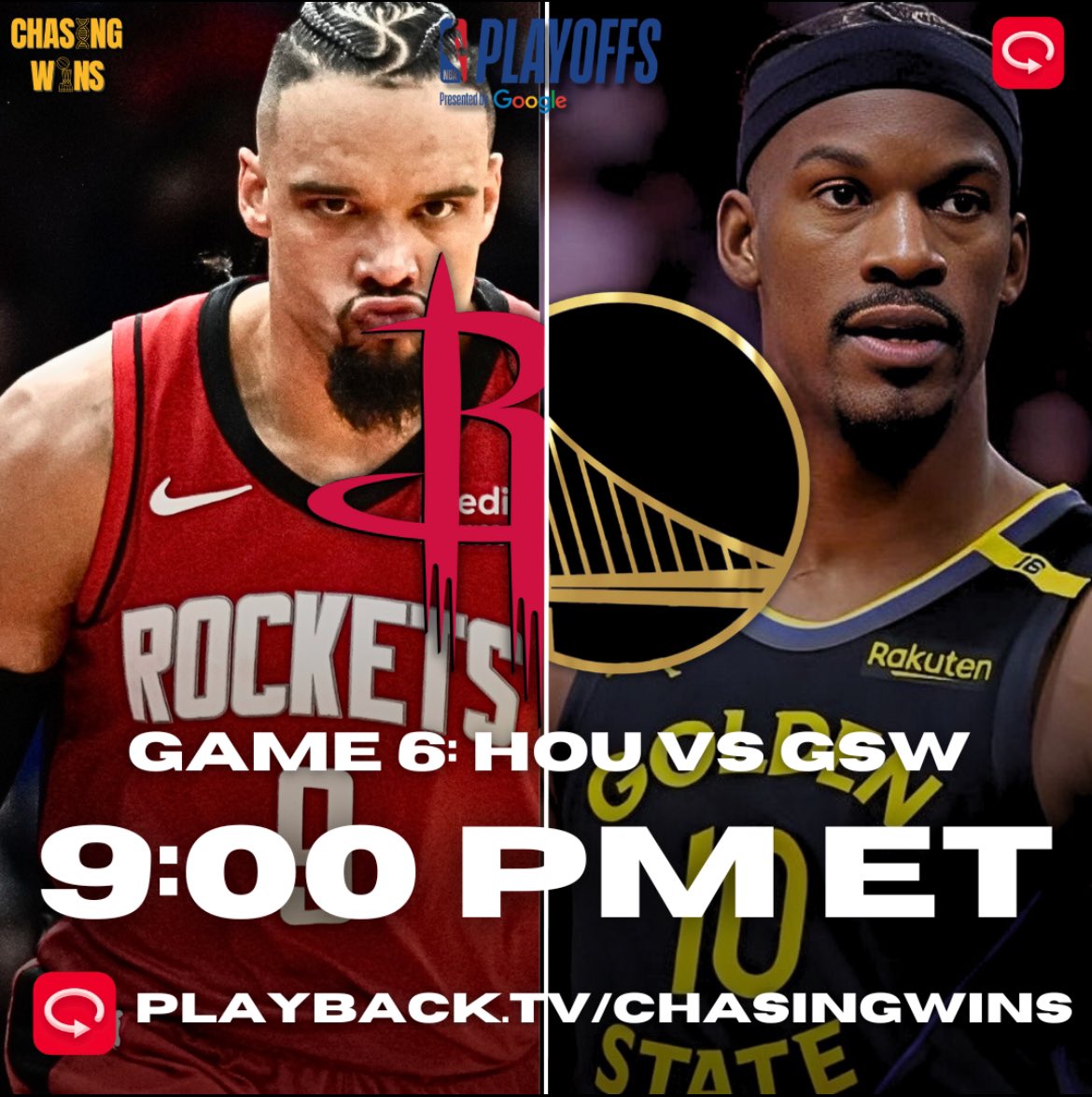 #DubNation,

For the 2024-25 season, we’ll be doing LIVE WATCHES for EVERY. SINGLE. GAME.

WCR1 G6: Warriors vs Rockets

Tonight at 6:00 pm PST/9:00 pm EST

Join the stream (link in replies)