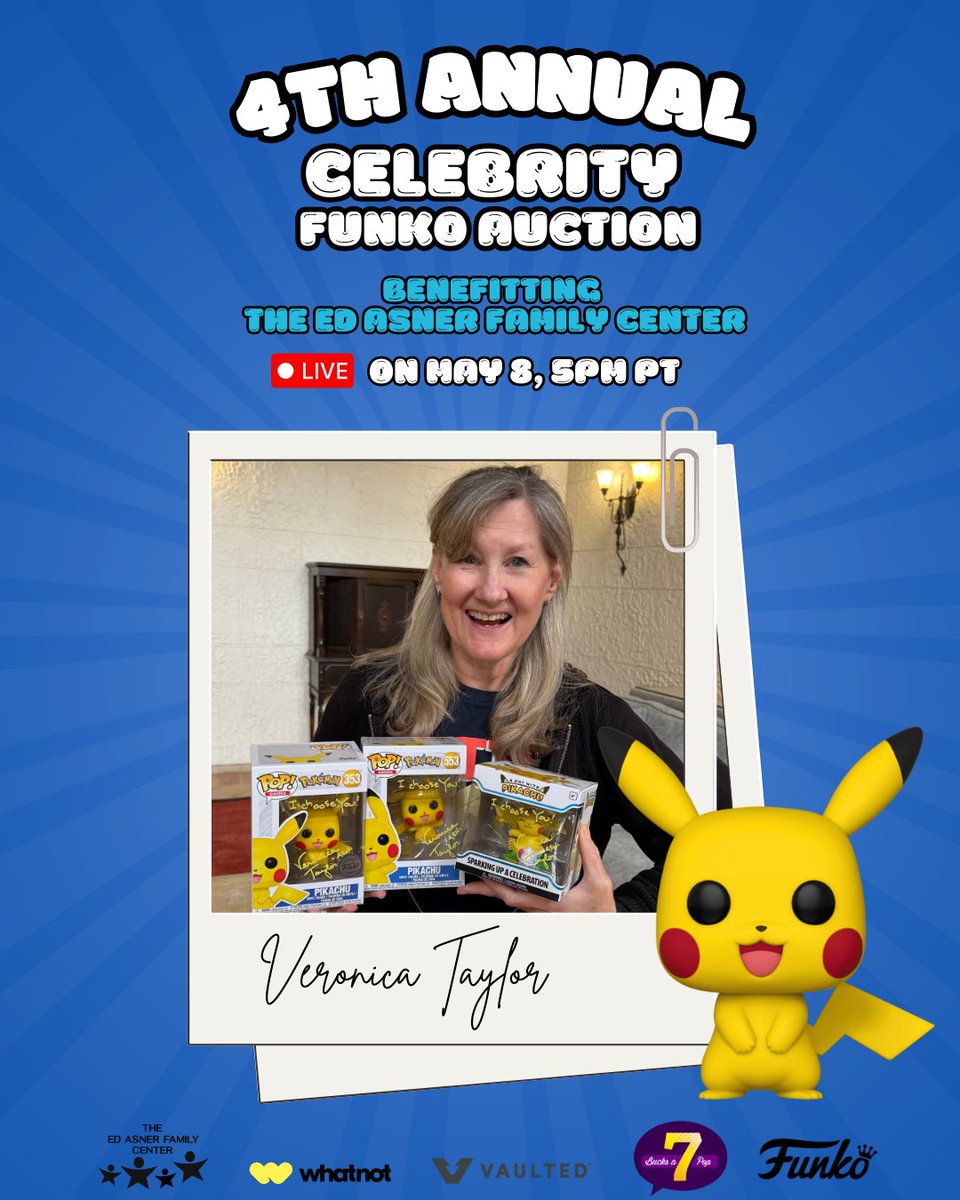 EdAsnerCenter's tweet image. 🎉 Sneak peek! 🎉
Keanu Reeves, Slash, Veronica Taylor, Ben Schwartz & more have signed Pops for our 4th Annual Celebrity Funko Auction—LIVE on Whatnot, May 8 at 5PM PT!
Bid, collect, & support @EdAsnerCenter 💛
All proceeds benefit special needs individuals and their families.…