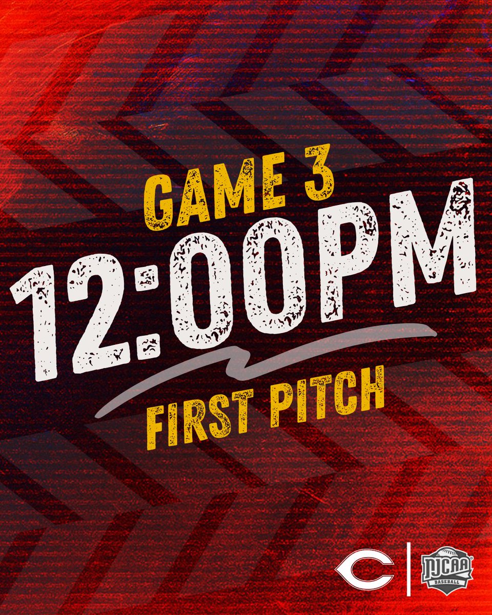 Cochise College Athletics (@ccathletics1) on Twitter photo πΊππ ππππ ππππππ. β°οΈ
Tomorrow's series-deciding Game 3 will start at ππ:πππ©π¦ at Bo Hall Field, see you there!
x <a href="/BaseballCochise/">Cochise Baseball</a> πΊππ ππππ ππππππ. β°οΈ
Tomorrow's series-deciding Game 3 will start at ππ:πππ©π¦ at Bo Hall Field, see you there!
x <a href="/BaseballCochise/">Cochise Baseball</a>