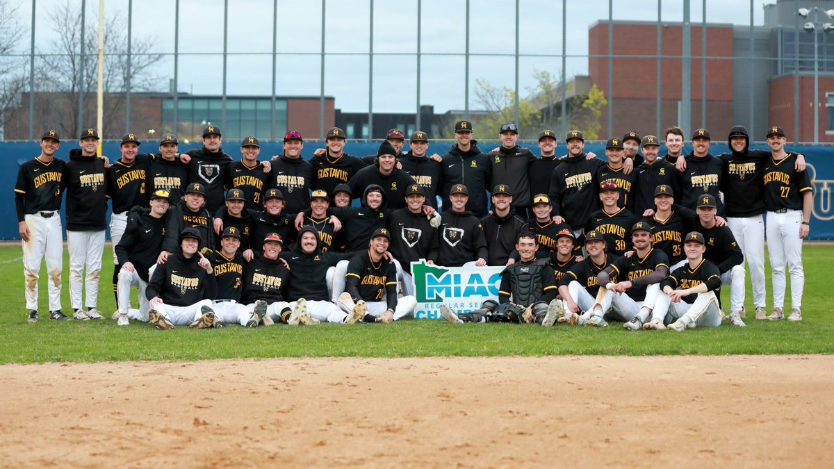 Gustavus Athletics (@gustieathletics) on Twitter photo Champs.
<a href="/GustieBaseball/">Gustavus Baseball</a> secured at least a share of the MIAC regular season championship with a sweep at Macalester, finishing the regular season 33-7 overall and 17-3 in the MIAC
#GoGusties | #d3baseball Champs.
<a href="/GustieBaseball/">Gustavus Baseball</a> secured at least a share of the MIAC regular season championship with a sweep at Macalester, finishing the regular season 33-7 overall and 17-3 in the MIAC
#GoGusties | #d3baseball