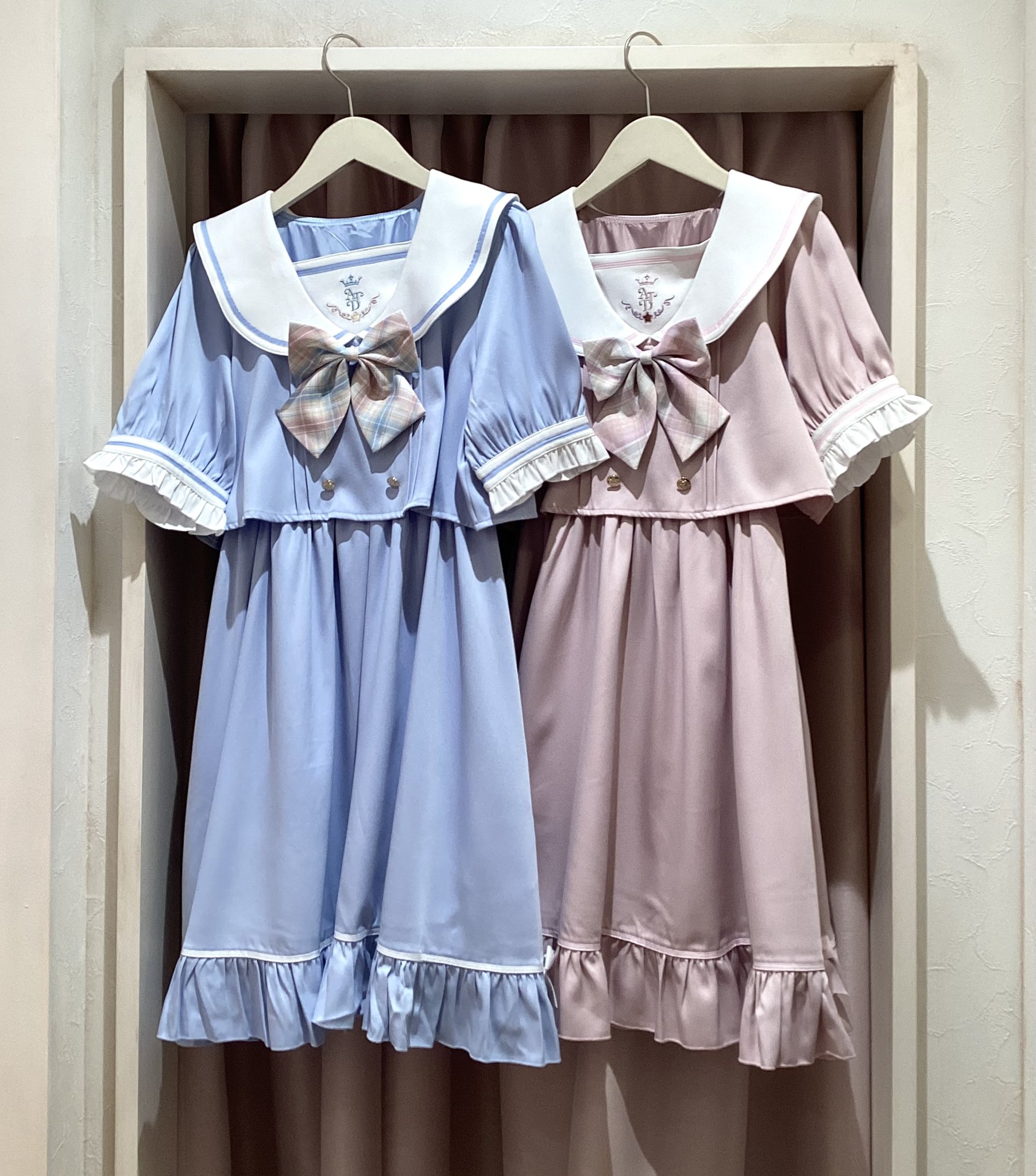 Amavel Twinkle Plaid セットアップ風セーラーワンピース 🤍🎀🌟 ・ ・ Twinkle Plaidセットアップ風セーラーワンピース