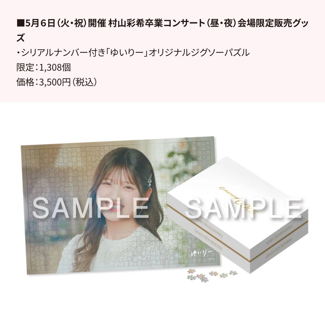 村山彩希 AKB48 卒業コンサート 会場限定 ジグゾーパズル - メルカリ