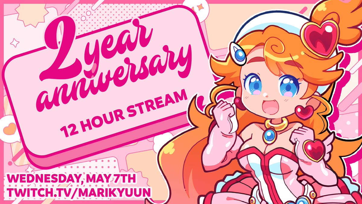 marikyuunVT's tweet photo. 🌟2 YEAR ANNIVERSARY CELEBRATION🌟

This Wednesday, May 7th, will mark 2 years since my debut as a VTuber!! I want to celebrate by doing my first 12 hour endurance stream 💖🪽

New model reveal, irl cooking stream, games, karaoke and much more!! More info soon :3 https://t.co/jnBl9FtBEK