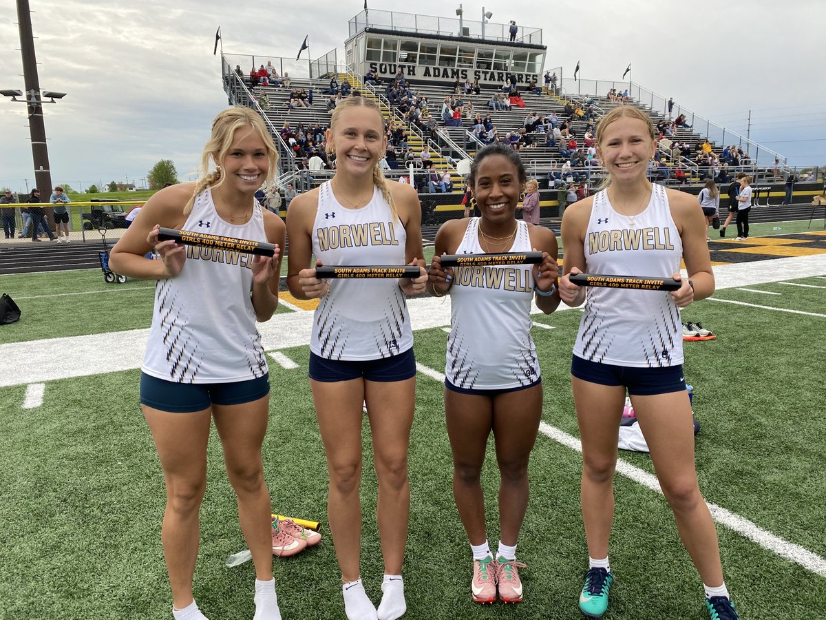 Knights picking up some hardware (batons) tonight at the South Adams Invite.