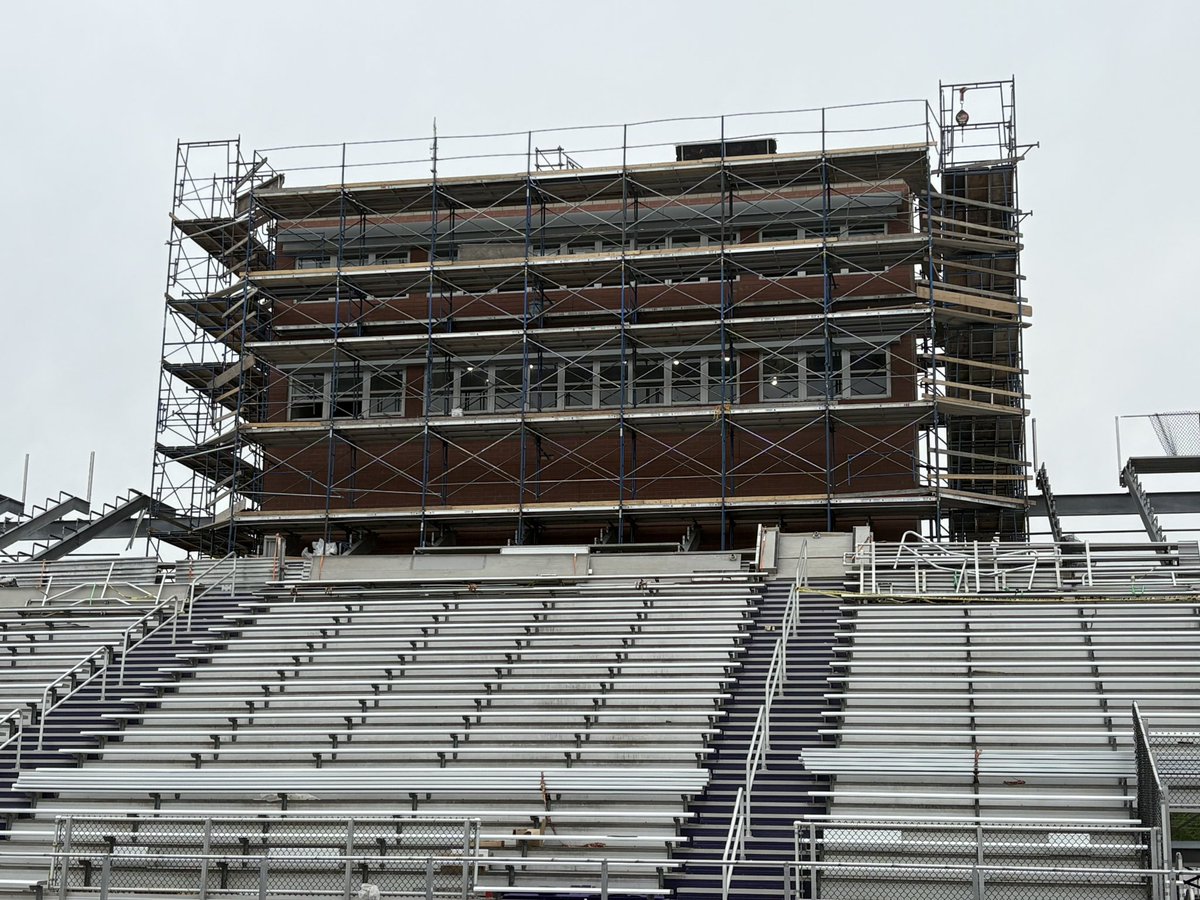 Weekly update of BHS football stadium project. 
Practice Field- We have practiced on one field with 230 players for 3 years!
New Scoreboard- We had oldest in HCC
Press Box- update was so needed