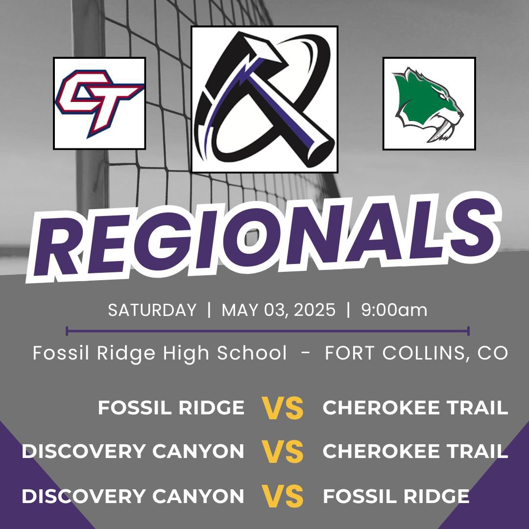 The Thunder will travel up to Fort Collins to play in the regional tournament against Fossil Ridge HS and Cherokee Trail HS. Games start at 9:00am. #RollThunder
<a href="/Kadet_Athletics/">Kadet Athletics</a>
<a href="/LPHS_Rangers/">Ranger Athletics</a>
<a href="/PalmerRidgeAD/">PRAD</a>
<a href="/TCATitans/">The Classical Academy Activities</a>