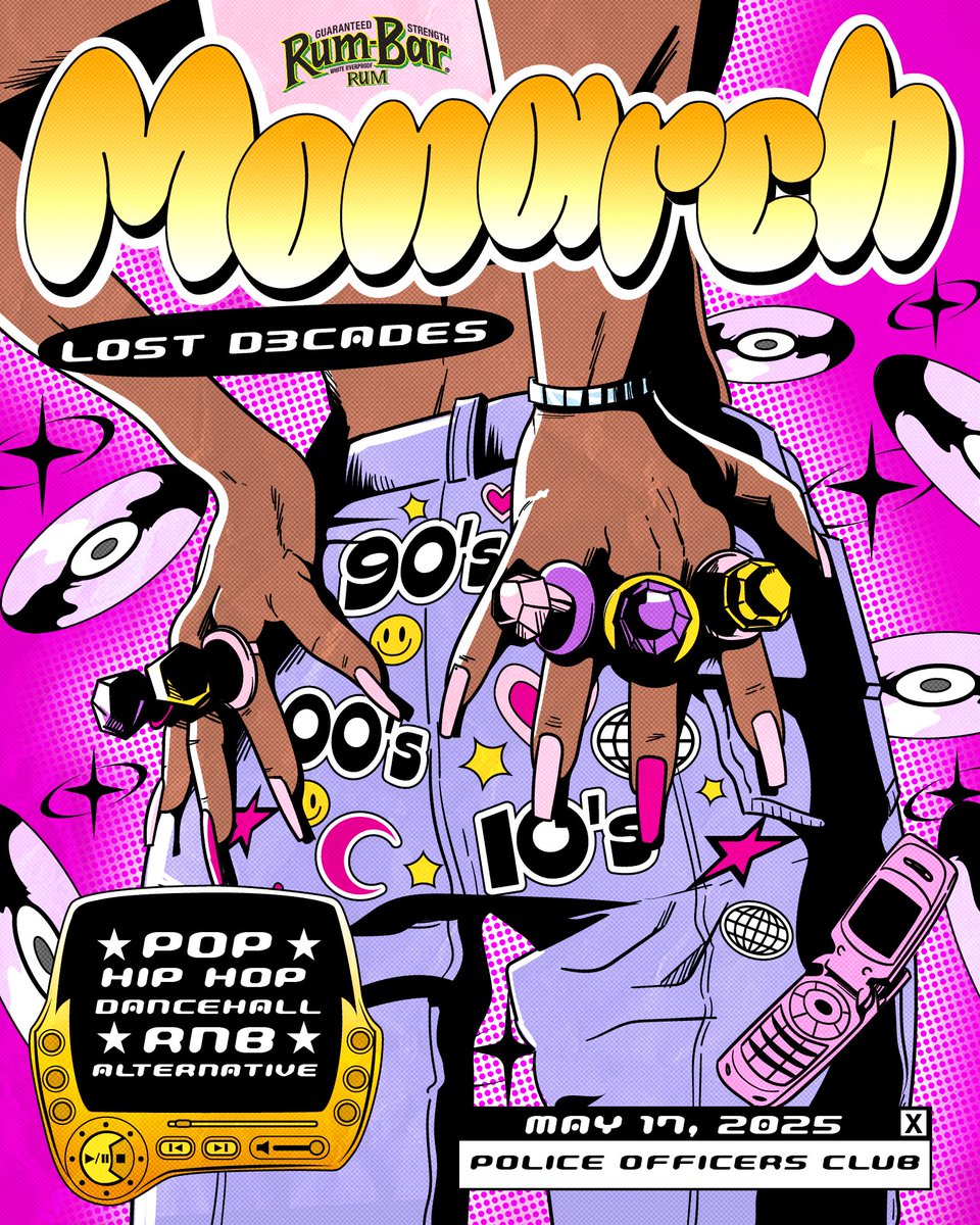 Step into the Time Machine and relive your favourite genres🕹️✨

Monarch returns bringing the vibes of the 90s, 00s and 10s🔥🎶

🎟️: $3500
📆: May 17, 2025
📍: 34 Hope Road, Kingston
🎶 Pop | Hip-Hop | Dancehall | R&amp;B | Soca | Alternative

Are you ready to unlock the past? 💾🔥