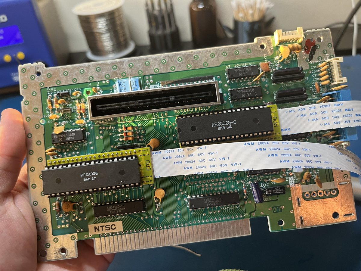 iFixRetro's tweet photo. Before you start asking questions while your mouth is dribbling with drool, the answer is no. Hi-Def NES HDMI kit installed on a frontloading NES Toaster! Play your games in crispy ass 1080p HD display with the best picture possible and have the ability to enable extra sound channels as well!