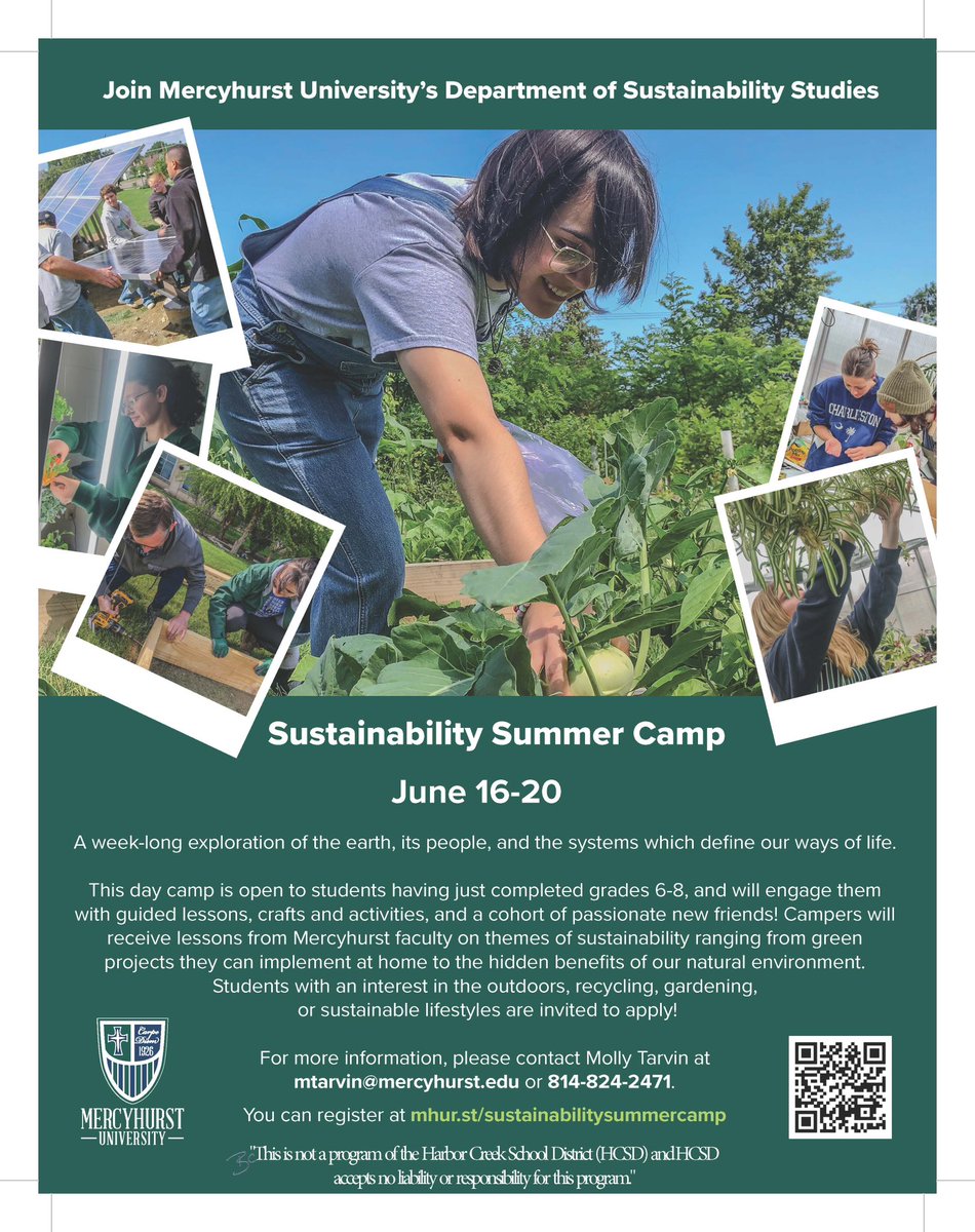 HCJuniorHigh (@hcjuniorhigh) on Twitter photo Interested in a summer camp about sustainability? Here’s an opportunity at Mercyhurst University. An affordable week long summer camp for $45 and includes lunch each day. #IMPACT360 <a href="/HCSDHuskies/">Kelly S Hess</a> Interested in a summer camp about sustainability? Here’s an opportunity at Mercyhurst University. An affordable week long summer camp for $45 and includes lunch each day. #IMPACT360 <a href="/HCSDHuskies/">Kelly S Hess</a>